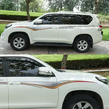 

2PCS Car Stickers Vinyl Film Stripe Door Side Styling Racing Decals For Toyota Land Cruiser Prado 2010-18 Tuning Accessories