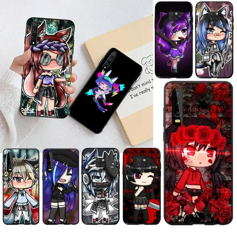 NBDRUICAI Social game Gacha Life мягкий черный чехол для телефона Huawei P30 P20 lite Mate 20 Pro P Smart 2019 prime |