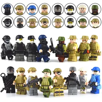 

24PCS Educational Assembled Building Blocks Toys Military Series Cartoon Dolls For Children Compatible Toy