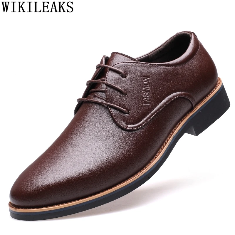 

Office 2024 Men Dress Shoes Leather Business Suit Formal Wedding Shoes Men Oxford Brown Shoes for Men Zapatos De Vestir Hombres