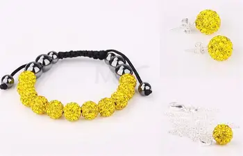 

Large Discount Jewelry Free Shipping 10mm 10Pcs/Lot Micro Pave Disco Ball crystal Set Bracelets+Earring+Necklace gesd