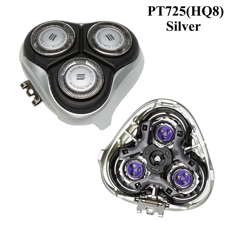 Poleet Сменное бритвенное лезвие режущая головка для Бритва Philips головка PT725 PT877 HQ7310 HQ8240 YQ6008 HQ8 HQ64 HQ4 HQ9 бритвенный блок бритвы - Цвет: PT725-HQ8-Silver