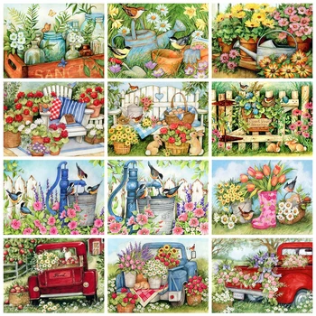 

HUACAN Diamond Painting Kit Flower Full Square 5D Diamond Embroidery Mosaic Landscape Bird Sale Cross Stitch Decor For Home