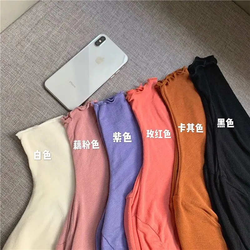 Long Sleeve T-shirts Women Solid Simple Basic All-match Korean Trendy Womens Tops Daily Soft Autumn Popular Ladies Clothing Tee