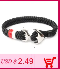 Adjustable Paracord Anchor Bracelet Woman Men Charm Bracelets Alloy Anchor Nylon Rope Chain Armband Vintage Bracelets& Bangles