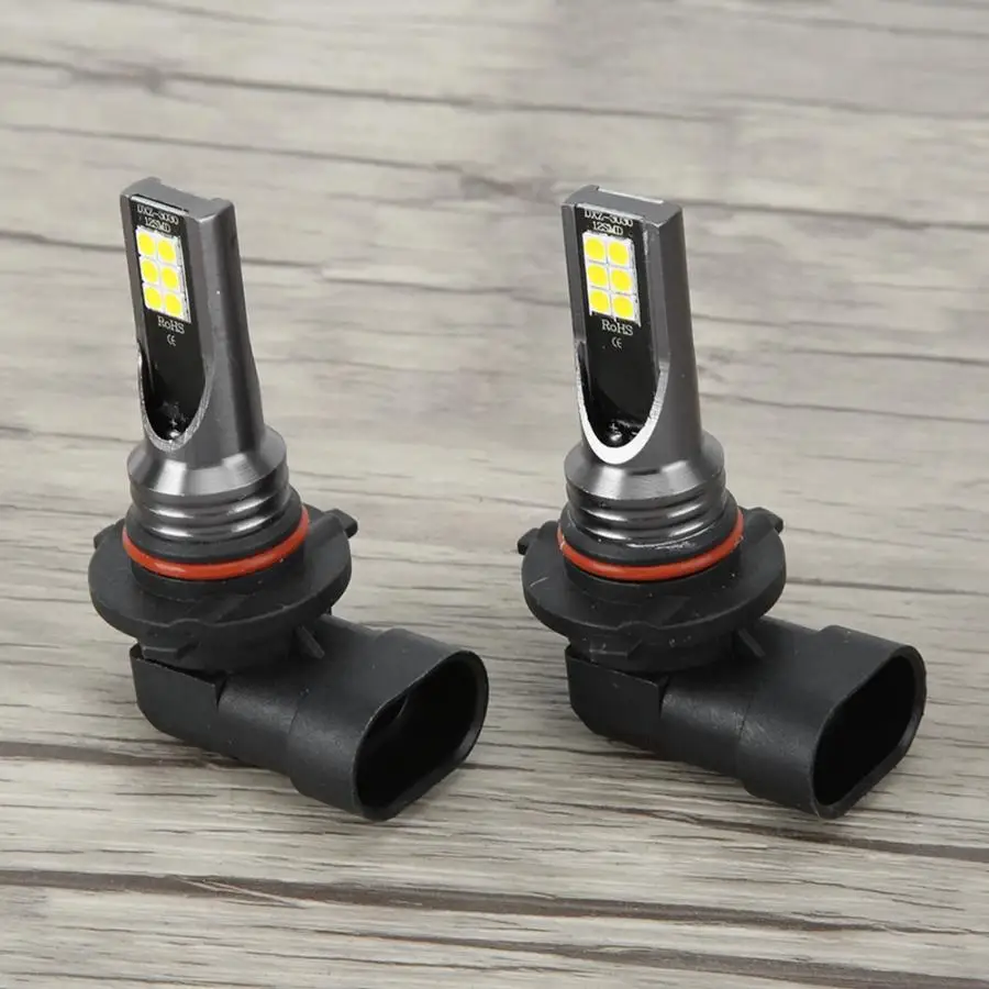 2 шт. 3030-12LED передние фары автомобиля 9006 12 Вт 3000 К белый свет Противотуманные фары DC12V-24V стайлинга автомобилей