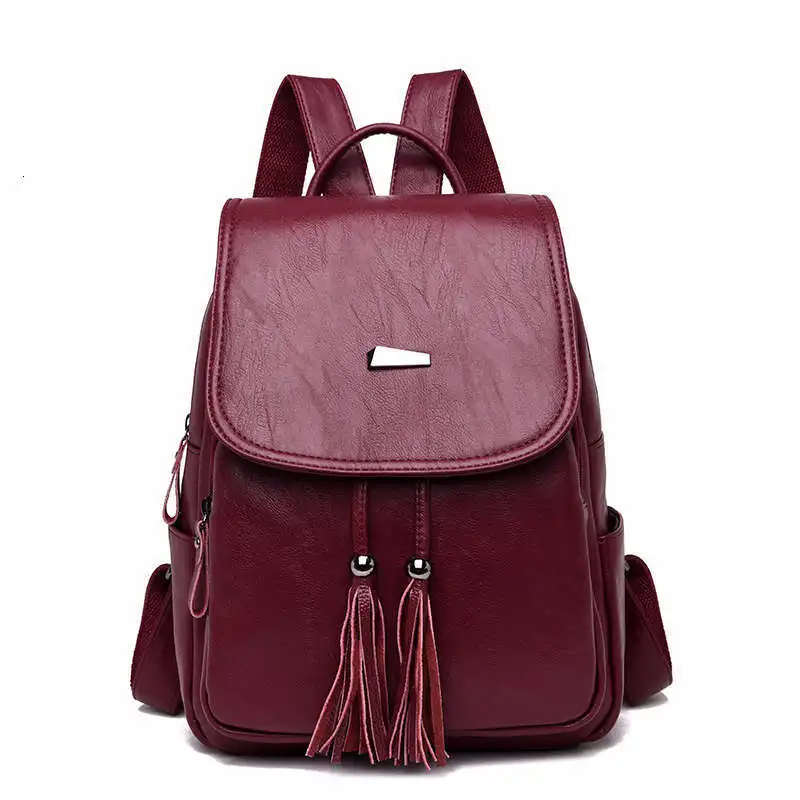 Женские кожаные рюкзаки для девочек, Sac A Dos Femme, школьные сумки для девочек, Дамский рюкзак большой емкости, повседневный женский рюкзак