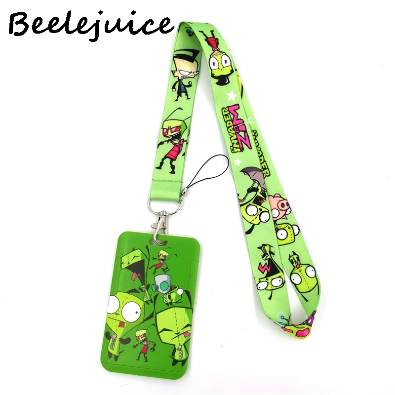 thumbnail image 1 of Invasor Zim - Cordón creativo para tarjetas, soporte para colgar en el cuello para estudiantes, cordón para teléfono, insignia, soporte para tarjetas de acceso al metro, accesorios, regalos, 1 of 5
