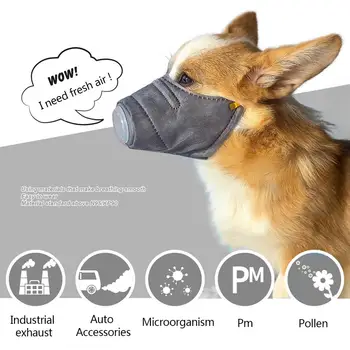 

3PCS Dog Mask Mouth Cover Anti-Fog Dust-proof Protective Pet Mask With Adjustable Size