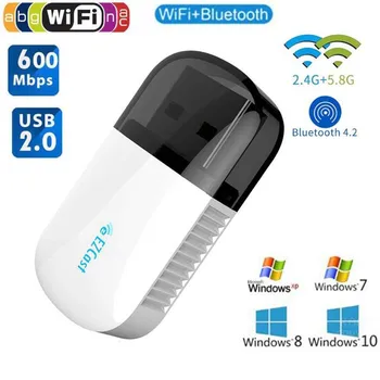

USB WIFI Adapter 5G/2.4G 600Mbps Wireless Bluetooth 4.2 wi fi Dongle Receiver PC Network Card Ethernet USB Lan wifi 5Ghz Adapter