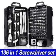 Multifunction Screwdriver Set 135 in 1 Professional Hex Torx PH2 Tips Magnetic Bits Screw Driver Mini Tool Case for Repair
