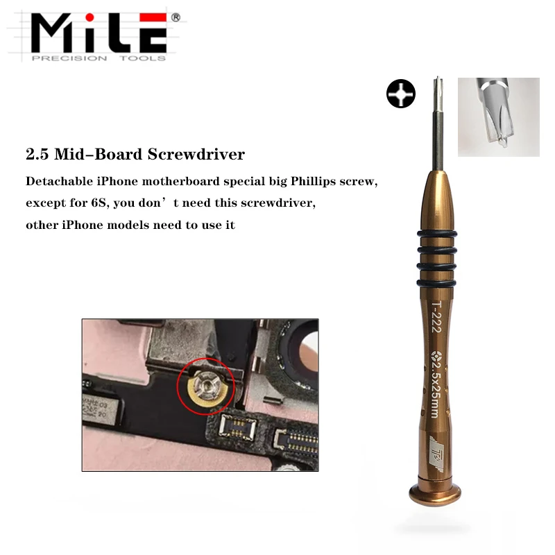 MILE 1Pcs Magnetic Precision Screwdriver P2 P5 Pentalobe 1.5 Cross Y0.6 for iPhone11proMAX  XS  XR Open Disassemble Repair Tools