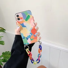 

Tobebest Graffiti Bracelet Phone Cases for iphone 11 12 pro max X XS XR 12 mini Colorful Chain Soft Back Cover