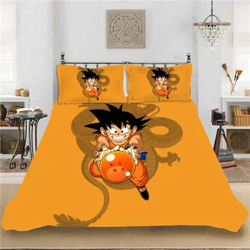 

Cartoon Dragon Ball Anime 3Pcs/Set Bedding Set Sheet Children Room Bed Sheet Pillow case Bedding Set Queen Bedding set