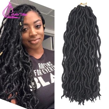 

Refined Hair Ombre Faux Locs Curly Crochet Hair 18inch 24strands/pack Dread Locks Synthetic Crochet Braids Hair Extensions