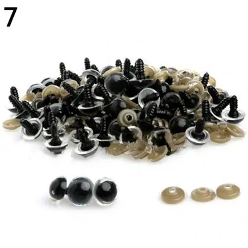 100 Pcs 8-20mm Plastic Safety Eyes for Teddy Bear Doll Animal Puppet Craft DIY Plastic Safety Eyes Puppet Craft DIY Craft DIY Transparent