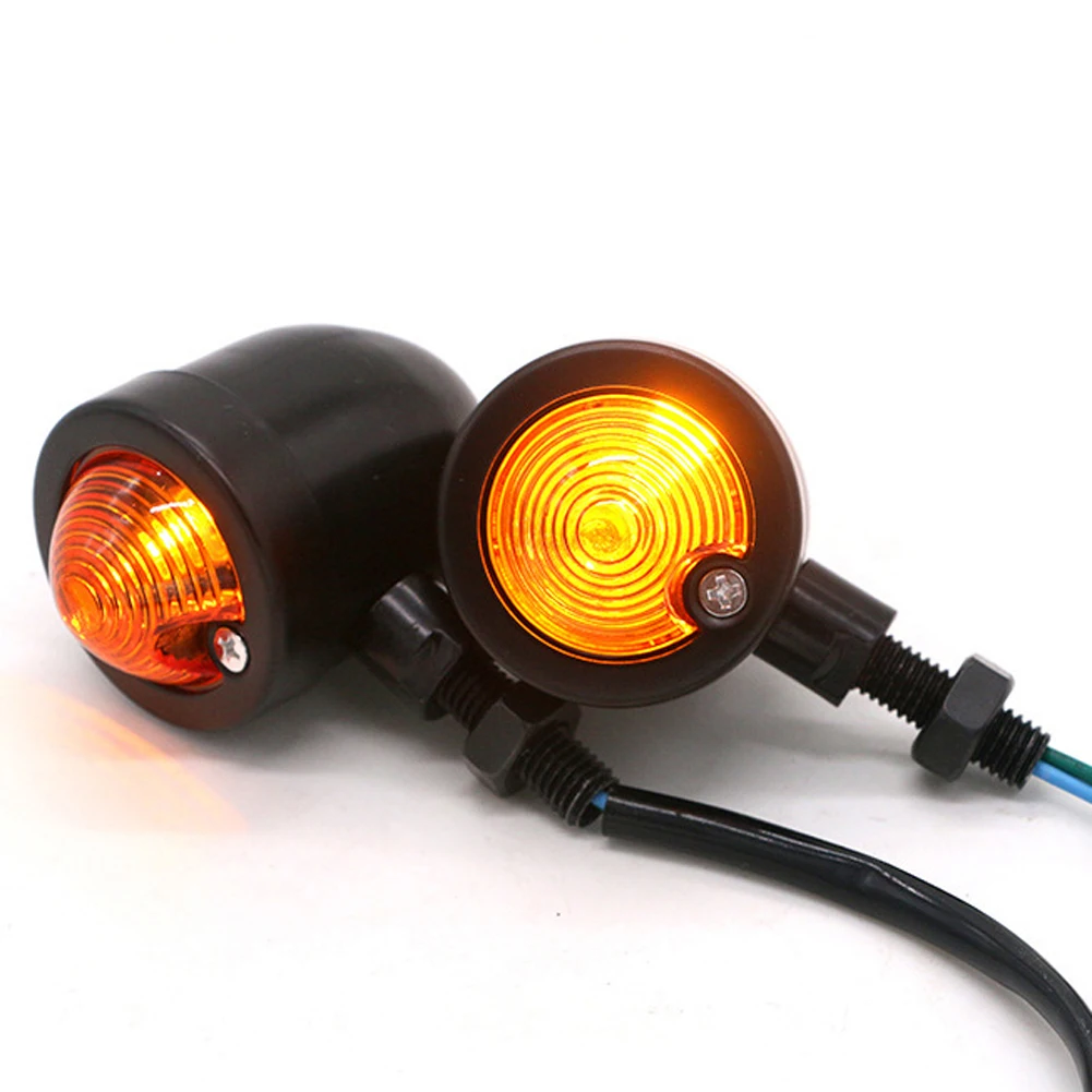 

2pcs LED Turn Signal Lamp 12V 18W Motorcycle Black Chrome Flashing Lights For Cafe Racer Sportster Auto Running Signal light