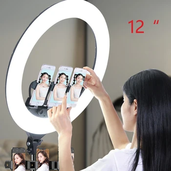 

12 inch LED Ring Light Tiktok Variable color temperature Ring Lamp for Makeup Photography Video selfie