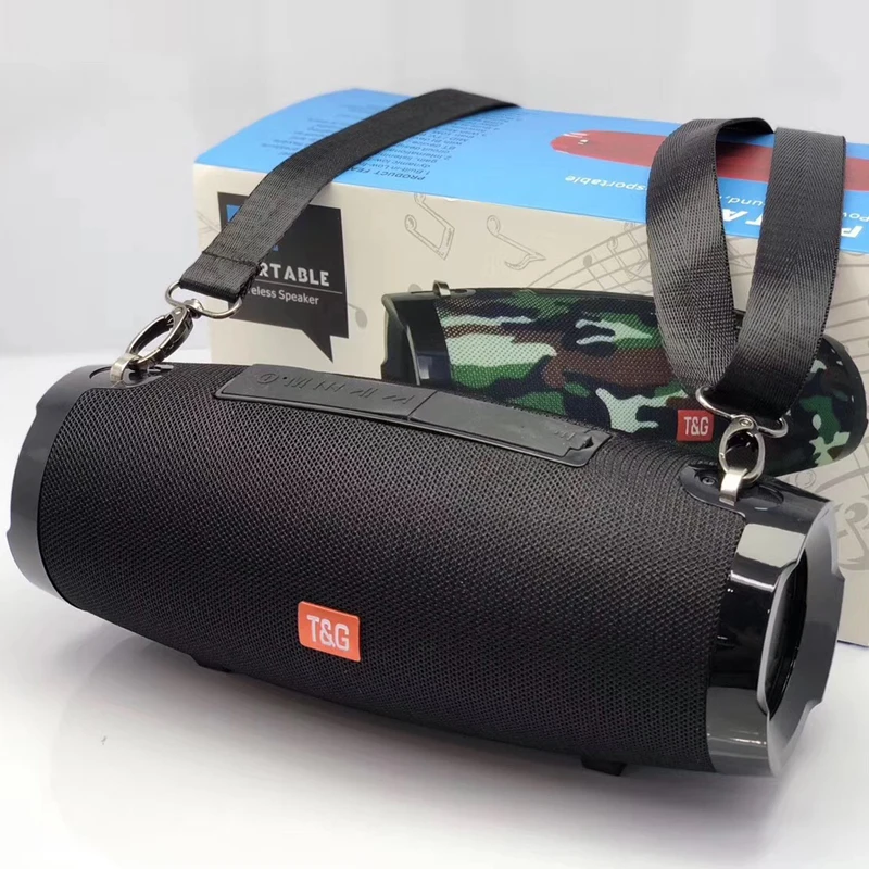 

TG Portable Wireless Bluetooth Speaker Waterproof Speaker Support FM Radio TF Card Outdoor Strap with Subwoofer Column Speaker