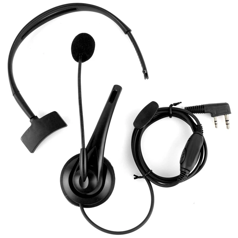2-Pin Ptt Mic Headphone Headset Earpiece for Kenwood Baofeng Uv5R 888S Radios