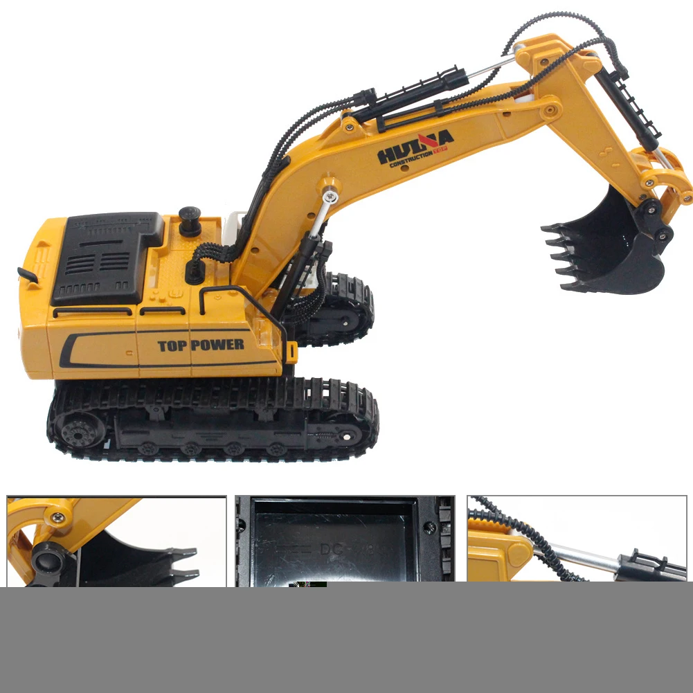 1:16 HUINA 1331 открытый электронный поворот 9 канальный подарок Дети RC грузовик звук инженерные транспортные средства привод музыка Моделирование игрушки