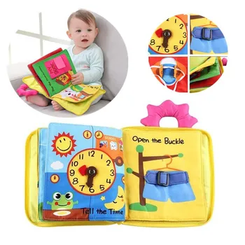 

Soft Cartoon Quiet Cloth Books For Children Educational Baby Rattles Infant Early Cognitive Development Activity Books DS19