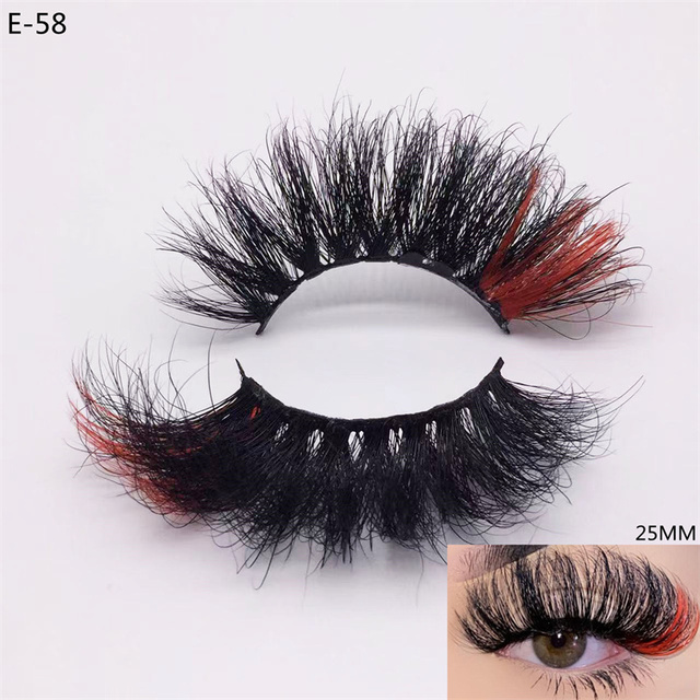 3D Mink Eyelashes Colorful 100% Mink Lashes Mix Color Pink Blue Red White False Eyelashes Fluffy Soft Cilias Vendor