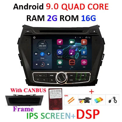 4G+ 64G 8 CORE 2 Din android 9,0 автомобильный dvd-плеер gps для hyundai IX45 Santa fe 2013 автомобильный радиоприемник Multiemdia obd2 dvr DAB ips DSP - Цвет: 2G16G IPSDSP CAN FRA