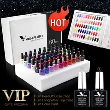 61508 Venalisa 60 цветов цветной гель набор включает базовый/Топ гель Профессиональный гель для ногтей красивый стойкий Гель-лак