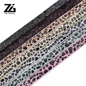 

ZG 5mm Flat PU Leather Cord/Leopard Pattern Leather Rope/Jewelry Findings Accessories/Fashion Jewelry Making/Bracelet Materials