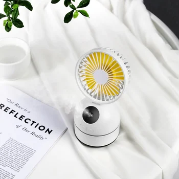 

Mini Table Fan Mist Maker Humidifier USB Rechargeable Desktop Pedestal Cooling Fans Summer Gift For Bedroom Office