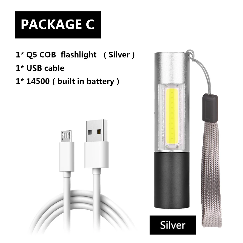 Package C Z90 2000LM XM-L T6 внешний аккумулятор светодиодный фонарь 3 режима переключатель зум-объектив Встроенный перезаряжаемый аккумулятор Головной фонарь лампа - Испускаемый цвет: Package C