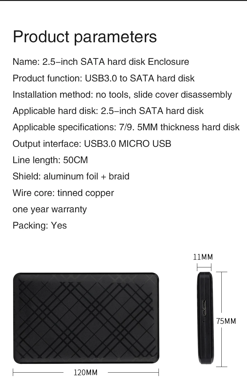 UTHAI T43 USB3.0 HDD Enclosure For 2.5 Inch SATA2 3 Hard Drive Box Mobile HDD Case With Cable Support 6TB High Speed 2022 New laptop hdd external case