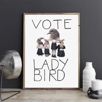 

Lady Bird Poster Wall Art Picture Canvas Nursery Print Minimalist Painting Nordic Room Decor No Frame