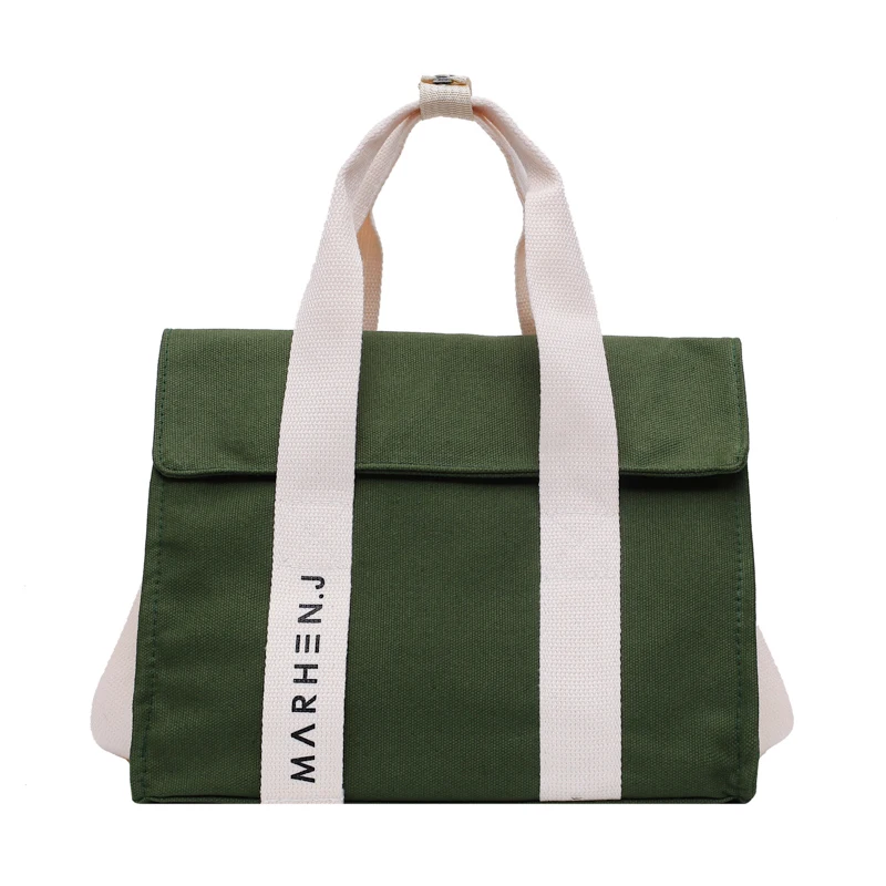 Женская Холщовая Сумка ToteBag хозяйственная сумка женская сумка на плечо девушка мессенджер, школьная сумка книги дорожная пляжная сумка - Цвет: Зеленый