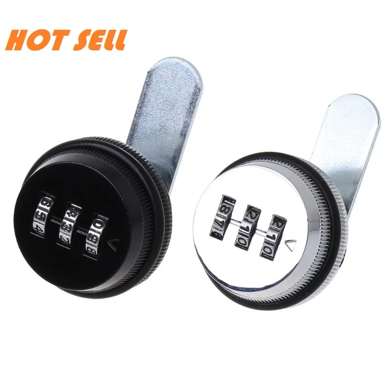 3-Digit Combination Mailbox Lock 7/8" Rotary Tongue Cam Lock for Cabinet Drawer afbeelding