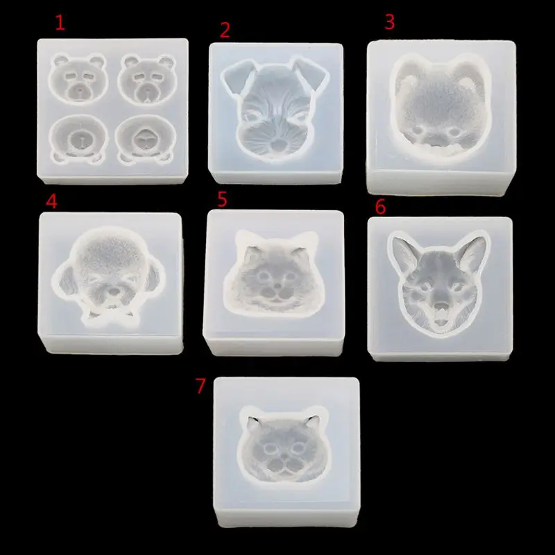 Милый медвежонок собака кошка подвеска смола силиконовая форма инструменты для