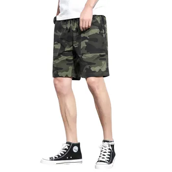 

Summer Men's Camouflage Shorts Casual Cotton Half Cargo Pants Drawstring Loose Thin Bottom 5XL Oversized