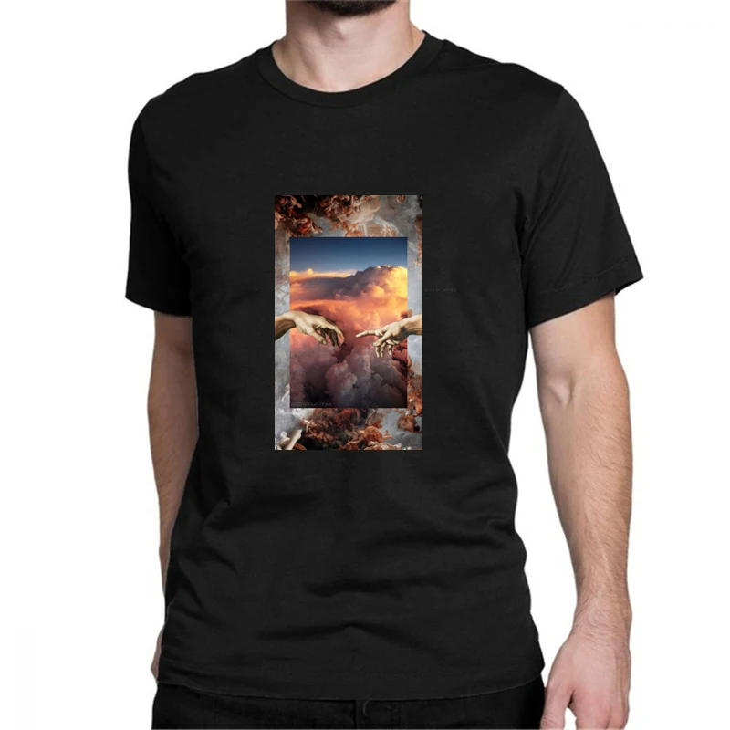 Summer men's T-shirt popular style high quality breathable thin printing fashion round neck | Женская одежда