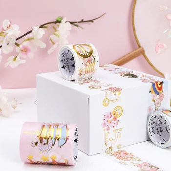 

Japanese breeze bronzing and paper tape small fresh hand account lipstick diy decorative stickers set kawaii stationery