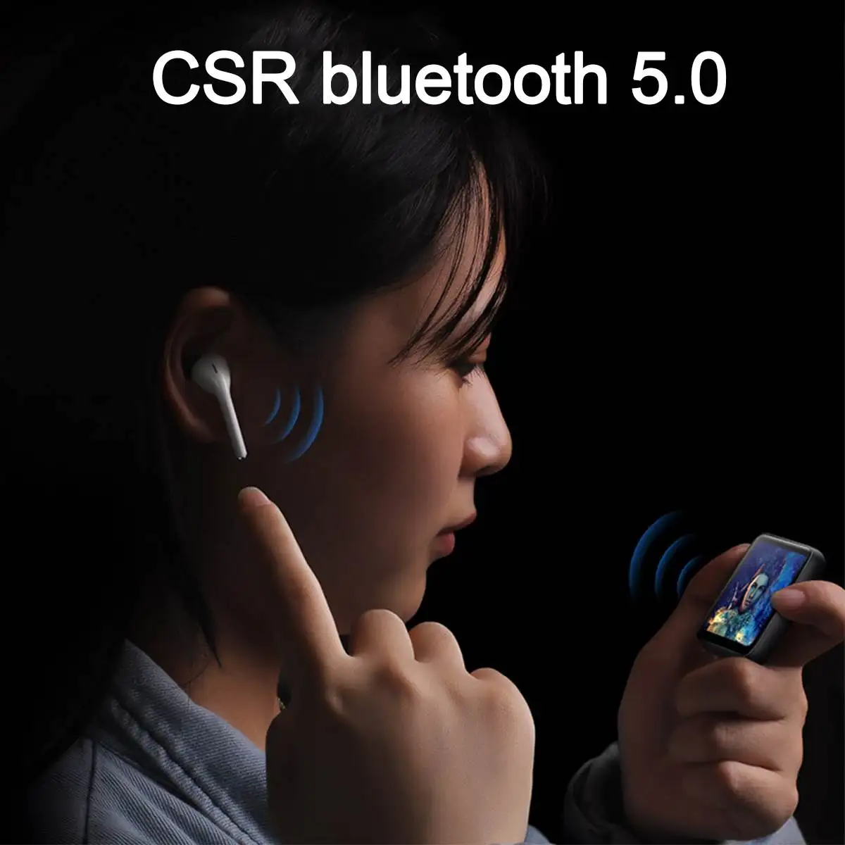 Мини MP3-плеер с зажимом, bluetooth, с 1,54 дюймовым сенсорным экраном, портативный MP3 музыкальный плеер, HiFi металлический аудио плеер с FM для бега