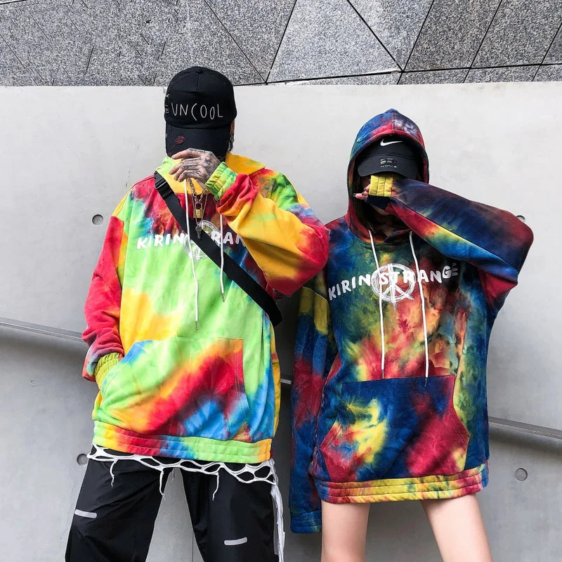 

Cooo Coll 19SS Tie dyeing Hoodie Men Women Autumn Terry Hip Hop Season6 High Street Sweatshirt Harajuku Kanye West Tops Hoodie