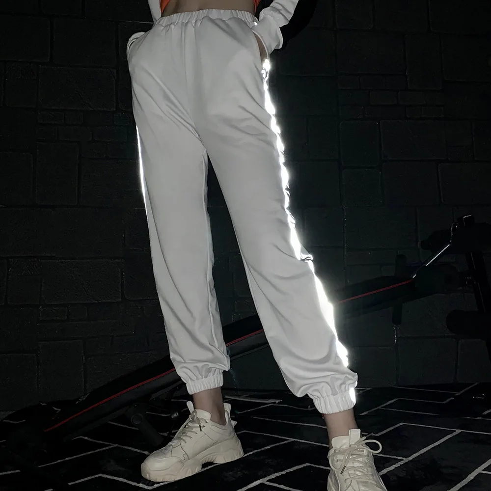 Reflective Stitching Printing Slim Pants for Women |