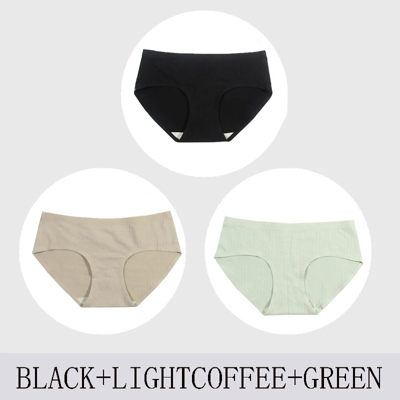 CMENIN 3Pcs/lot Sexy cotton Panties for Women Panties Solid Seamless Girls Briefs Breathable Lingerie Ladies Underpants P0121 - Цвет: BLG