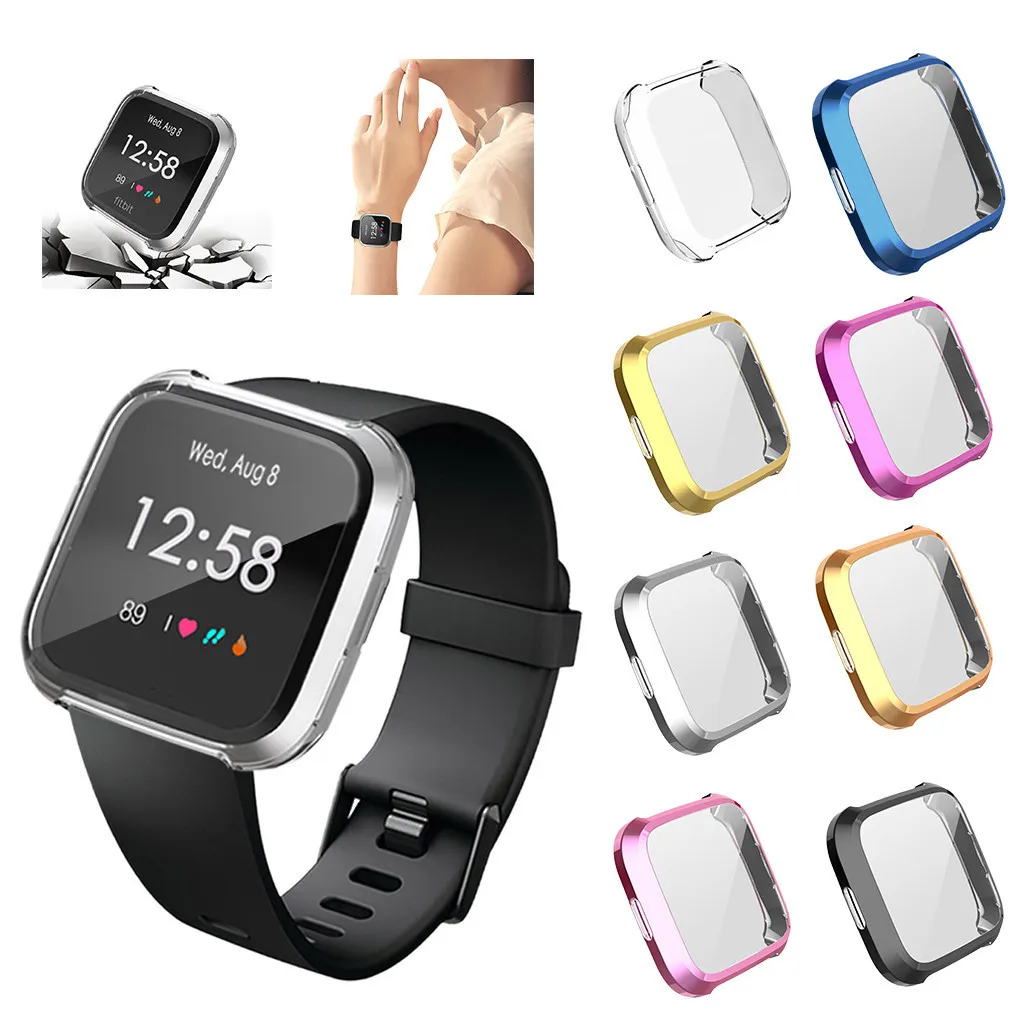 Гальванический Мягкий ТПУ защитный чехол для Fitbit versa Lite Смарт-часы для смарт-часов аксессуары защитная коробка