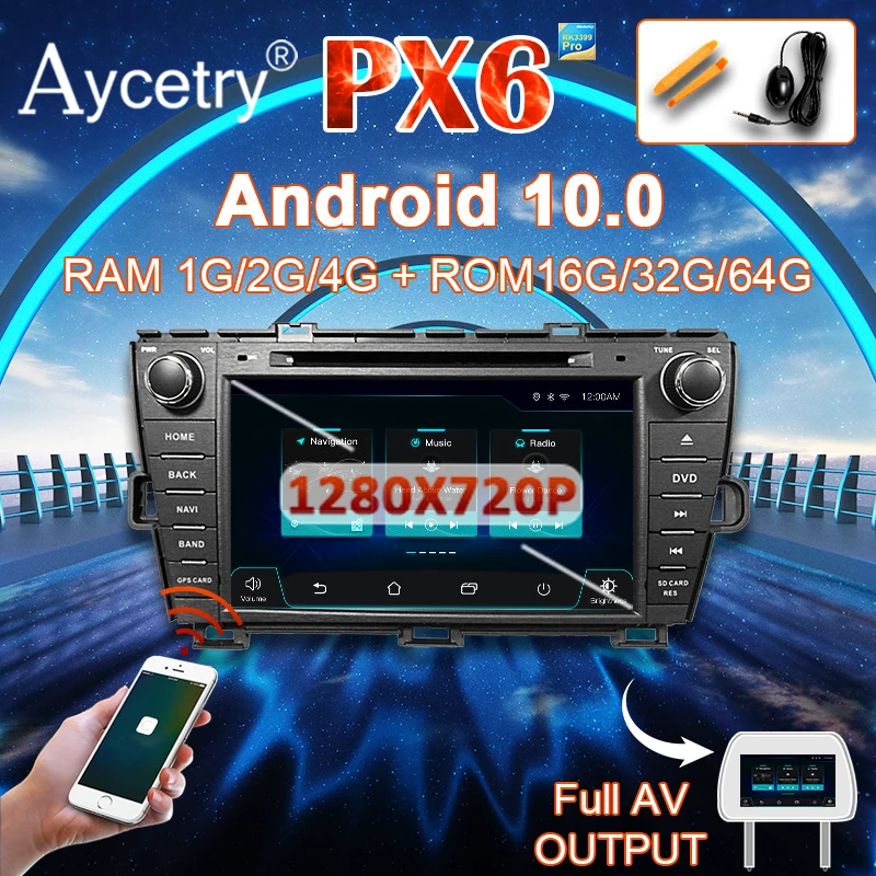 DSP IPS 64G автомобильное радио 2 din Android 10 dvd плеер GPS Авторадио аудио для Toyota Prius 2009 2013