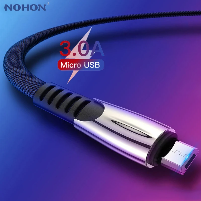 1 м 2 м 3 м Micro USB кабель для синхронизации данных 3 А быстрое зарядное устройство для samsung S7 S6 S5 Xiaomi Redmi Note 5 huawei Andriod Phone длинный провод шнур