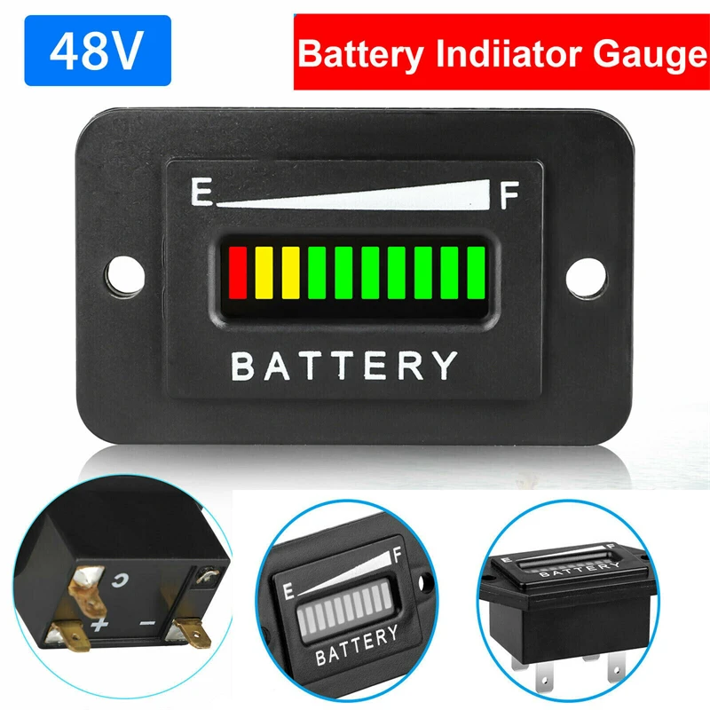 

48V Volt Battery Indicator Meter Gauge LED Indicator Meter For Ezgo Club Car Yamaha Golf Cart Motor Scooters Accessories
