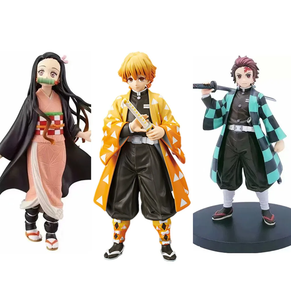 Demon Slayer Anime Kimetsu no Yaiba Figurine Action Figures Kamado Tanjirou Kamado Nezuku Agatsuma Zenitsu Model Doll Toys