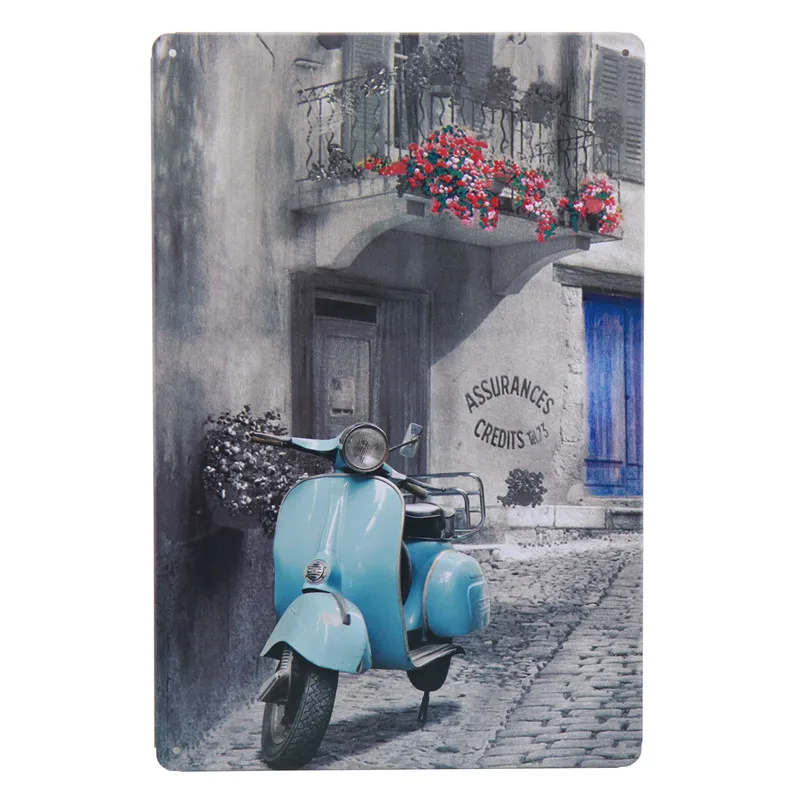 V 30X20 см винтажная Ретро металлическая жестяная вывеска Vespa мотор жестяная автобусная табличка для бара украшение для бара домашний декор для гаража H31 - Цвет: V